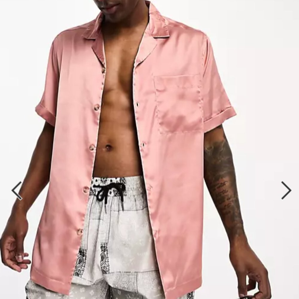 relaxed satin shirt